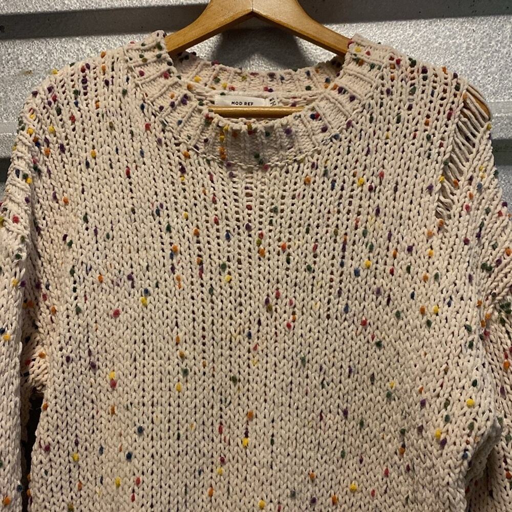 Mod Ref confetti multicolored pom Pom loose knit crew neck sweater - Picture 7 of 7